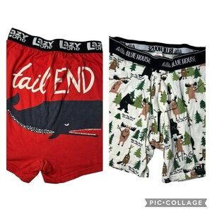 Boxers: 2 Pair Lazy One & Little Blue House Graphics Camp Nature Whale Tail End